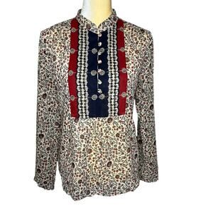 Vintage 1990s 90s KORS Michael Kors Boho Peasant Top Size Medium